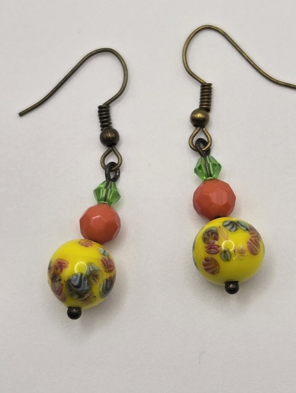 Japanese Tombo Bead Earrings Handmade Jewlery Floral Beading Abstract